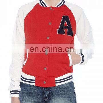 Bulk men's color 60% cotton baseball jacket wholesale china