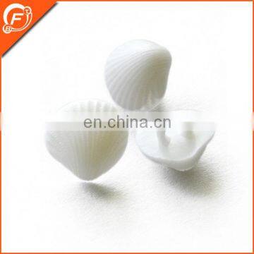 fancy white shell shape polyester button