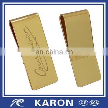 novelty golden money clip with laser engraved logo