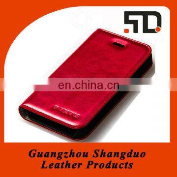 Super Quality Handmade Leather Mobile Case Blazing Red Cellphone Holder