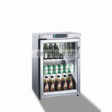 Glass Door Upright Merchandiser Beer Display Fridge Cooler With Caster