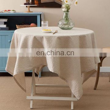 Korean style striped table cloth cover, indoor and outdoor decoration cotton tablecloth jacquard