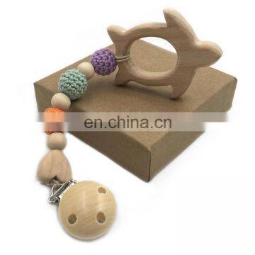 Beach Animal Wooden Pacifier Chain Teething Toy For Babies photo-6