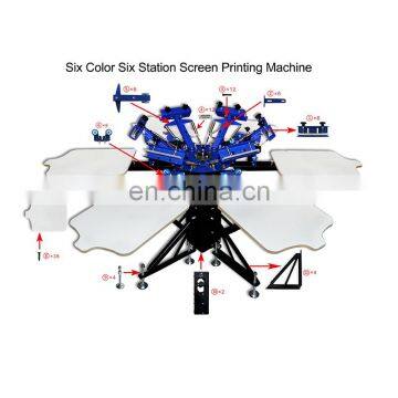 A662L Floor Type Six Color Six Station Screen Printing Machine Clothes Printing Machine photo-2