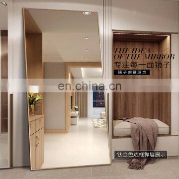 Large Full Length Square Crystal Decorative Wall Standing Mirror Ultra Super Clear Customized