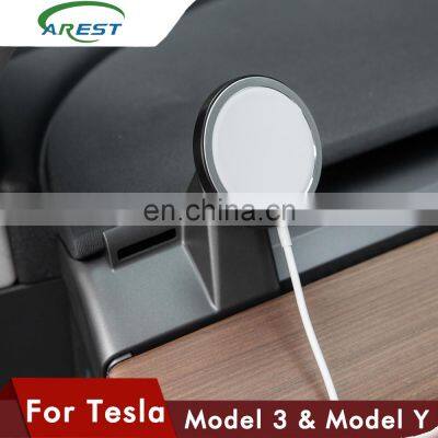 Carest Model3 Car Wireless Charger For Tesla Model 3 Y Accessories 2021 Wireless Charger Phones Fast Model 3 Tesla Model Three