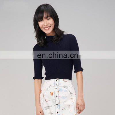 Women Merino Wool Cashmere Spring New Collection Short Sleeves Sweater photo-2