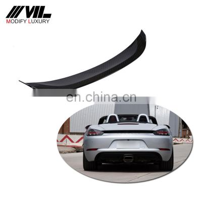 Modify Luxury Popular Dry Carbon Fiber Rear Spoiler for Porsche 718