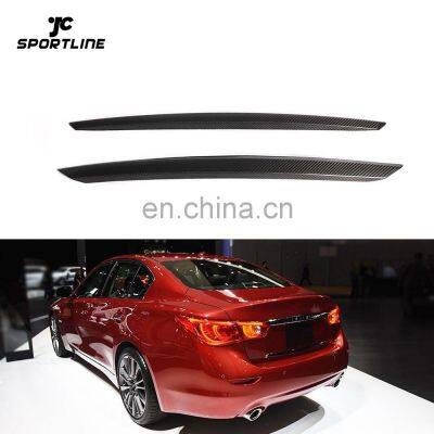 Carbon Fiber Q50 Rear Trunk Lid Panels Exterior Trims for Infiniti Q50 Sport Sedan 4-Door 15-17