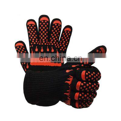 Hot Selling 500 Degree Heat Resistant Gloves Oven Gloves 2 Layers Silicone Aramid Heat Resistant Gloves