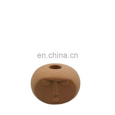 New Custom Modern Face Head Shaped Reusable Souvenir Ceramic Stand Stick Candle Holders photo-2