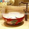 Art Chinese Hand Painted Fish Lotus Porcelain Bathroom Wash Basin For Hotel /Bar photo-2