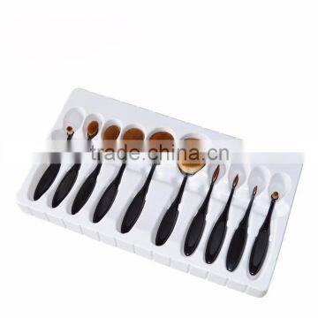 10 Pcs Designer Cosmetic Brush Set Foundation Oval Toothbrush Makeup Brush photo-3