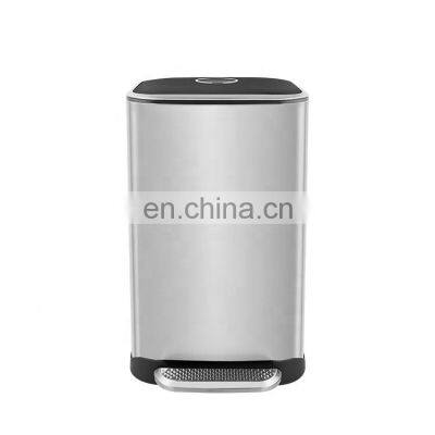 wholesale 32L large garbage soft close pedal bin with stainless steel dustbin