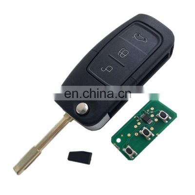 Car Smart Key 3 Button Flip Remote Key 433 MHz 4D60 Chip FO21 Blade For Ford Car Key