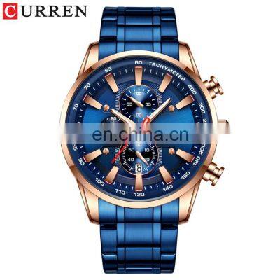 CURREN 8351 Mens Watch Big Dial Waterproof Japan Quartz Stainless Steel Calendar Men's Quality Wrist Watches