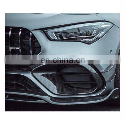 100% Carbon Fiber Car Accessories Grid Front Fog Lamp Cover Trim Light Grille Frame for BENZ AMG CLA45 W118