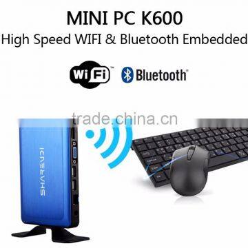 shenzhen mini pc cheap educational thin client K600 blue alumnium alloy case 2GB 32GB