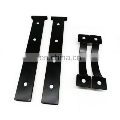 Garage Door Magnetic Decorative Hardware Kit Color Black 6 PCS Carriage Accents Faux Hinges and Handle photo-3