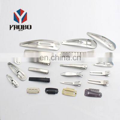 Custom Hair Accessories Wholesale Silver Metal Snap Clip 50mm Hair Clips For Girls Women photo-2