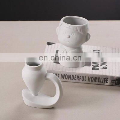 INS Modern Creative Body Shape Girl White Nordic Ceramic Vase Flower Pot Ceramic Ornaments For Home Decor Tabletop photo-4