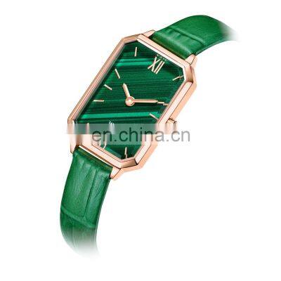 OEM small ladies Watches Stainless Steel jewelry Female Timepiece Brand Quartz Square Genuine Leather Strap Watch Women