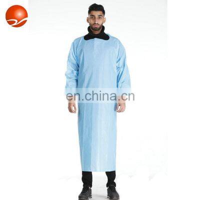 Waterproof Disposable Medical Use CPE Gown with Thumb Loop Cuffs Design Disposable Protective CPE Gown