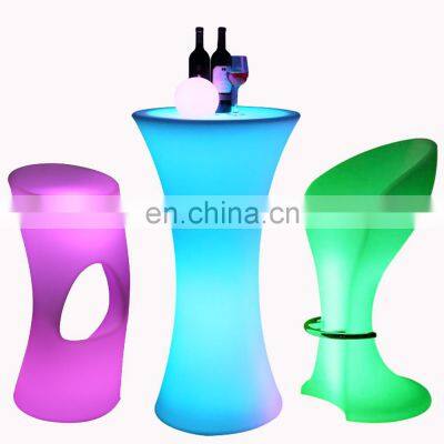 wireless illuminated glowing led portable led light bar cocktail tables and chairs