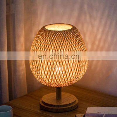 Trendy Creative Bamboo Lamp Set Of 2| Wicker Rustic Table Lamp Decor | Bedroom Bedside Lamp Vietnam Manufacturer photo-5