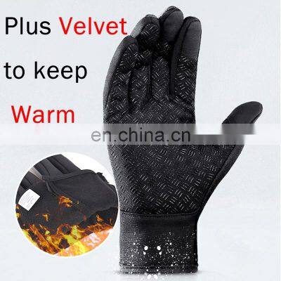 Waterproof Winter Warm Riding Full Finger Touch Screen Black Outdoor Sport Driving Cycling Gloves photo-4