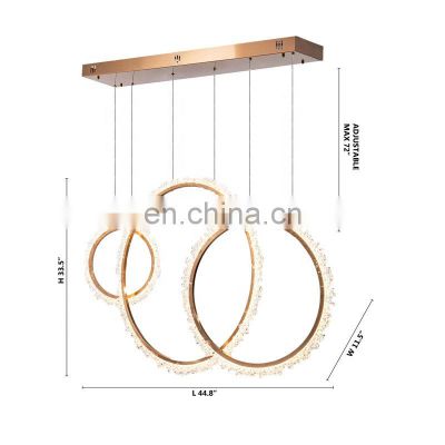 Customized Large Luxury Circle Pendant Lamp K9 Crystal Led Chandelier Lights for Bedroom Living Room Corridor Aside Lighting