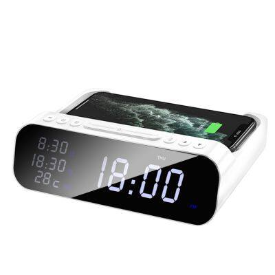 15W Fast Charging Station Multi-Function Universal Wireless Charger LED Digital Display Mobile Phone Alarm Clock Temperature