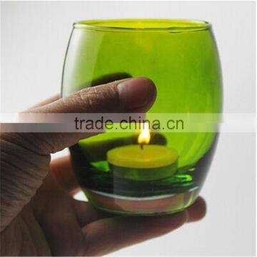 colorful egg shape glass candle holder tealight