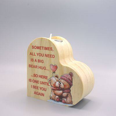 Heart Shaped Candle Holder Wooden Ornaments photo-5