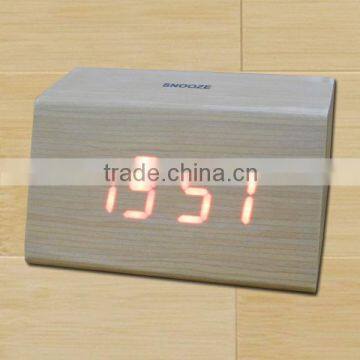 LED Wooden Digital Stand Clock with Touch Function for Snooze