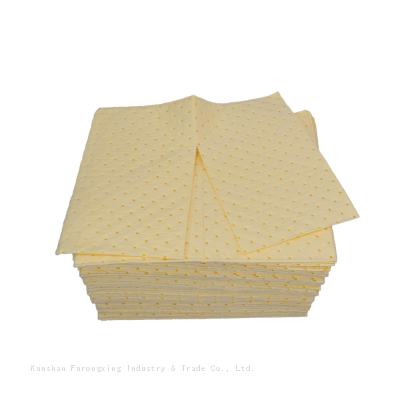 Chemical Absorbent Pads Mates For Spill Control Meltblown Medium-Weight Sonic Bonded Yellow photo-3