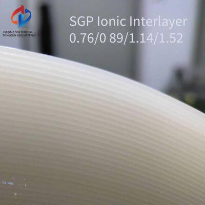 Domestic Tongdun Sgp Film, Laminated Glass Configuration: 8+1.52sgp+8 Ultra-clear Tempered Glass