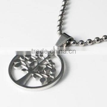 Tree of Life Pendant Steel Kabbalah Pendant Stainless Steel Pendant