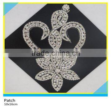 Hotfix Crystal Jewelry Applique Crystal Glass Stone Mix Rhinestone Chain Patch 9x18cm photo-4