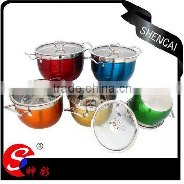 5Pcs colorful stainless steel pot set casserole set cookware set