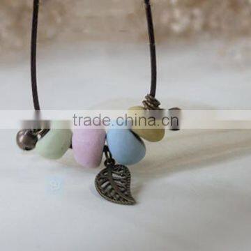 Fashion Natural Stone Necklace Multi Color Beads Pendant Necklace Teenagers Necklace photo-3