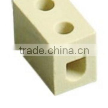 ceramic terminal block porcelain 2 eye 1 way porcelain connector white beige glazed