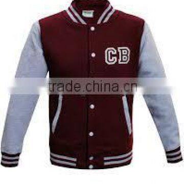 Wool Body Leather Sleeves Custom embriodery Varsity Jacket