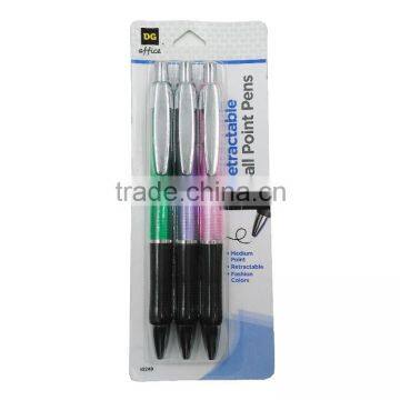 black ink plastic telescopic ballpoit pen