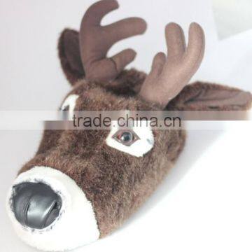 plush animal slipper/plush deer slippers/plush animal slippers