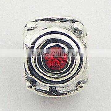 Austrian Crystals Sterling Silver Antiqued Circles Bead