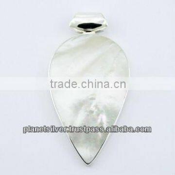 Sterling Silver Mother Of Pearl Pendant Simplistic Elegance