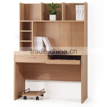 Wooden study table designs with bookshelf gaming computer desk (SZ-FCB392)