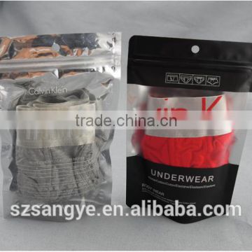 custom plastic underwear packaging bag with ziplock