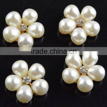 20MMM Wholesales Fancy Alloy Pearl Flower Crystal Rhinestone Button For Jewelry Garment Accessory